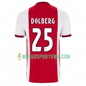 Koszulka Ajax Amsterdam Kasper Dolberg 25 Domowe Stroje Piłkarskie 2019/20 Krótki Rękaw
